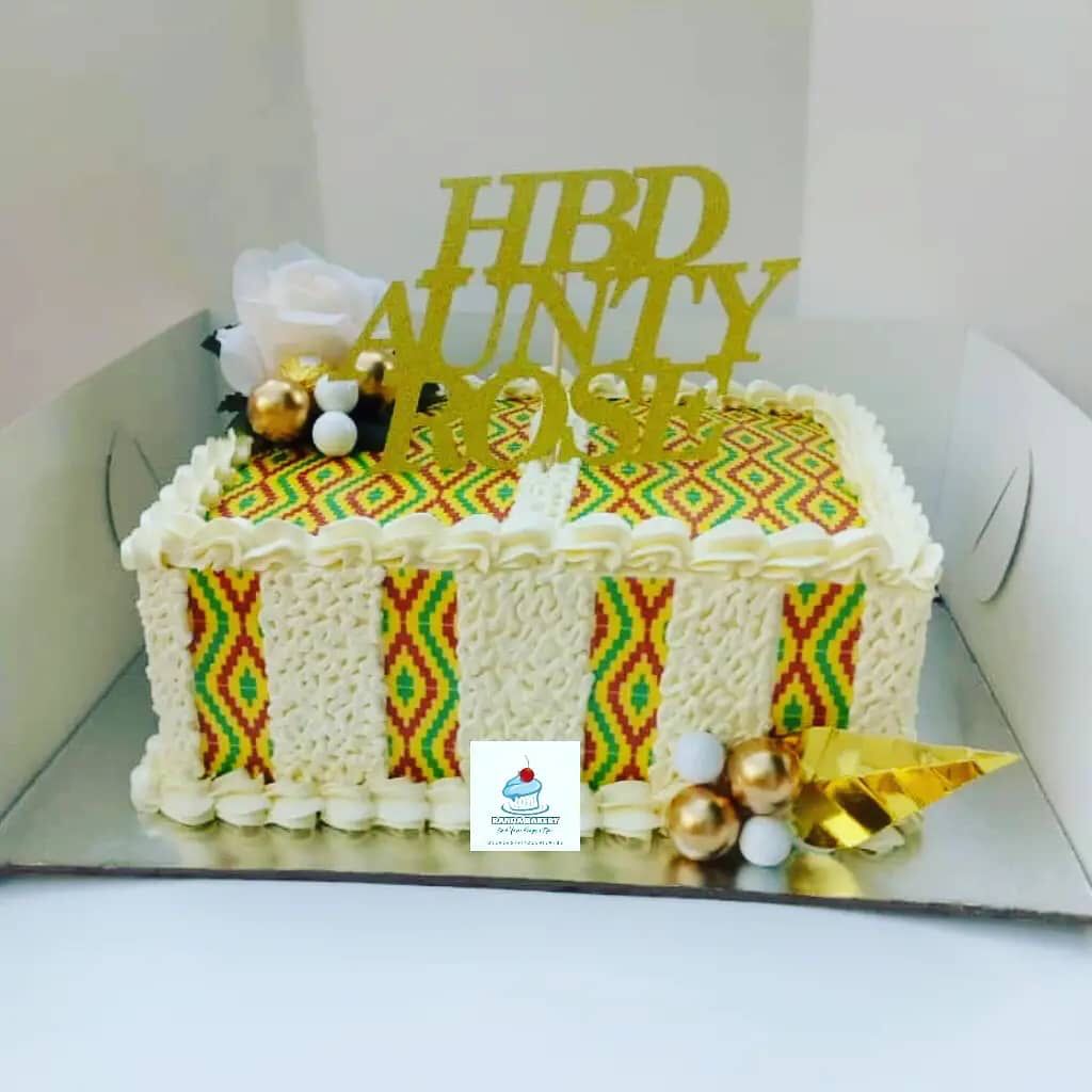 Kente Designed Cake - Randa Bakery